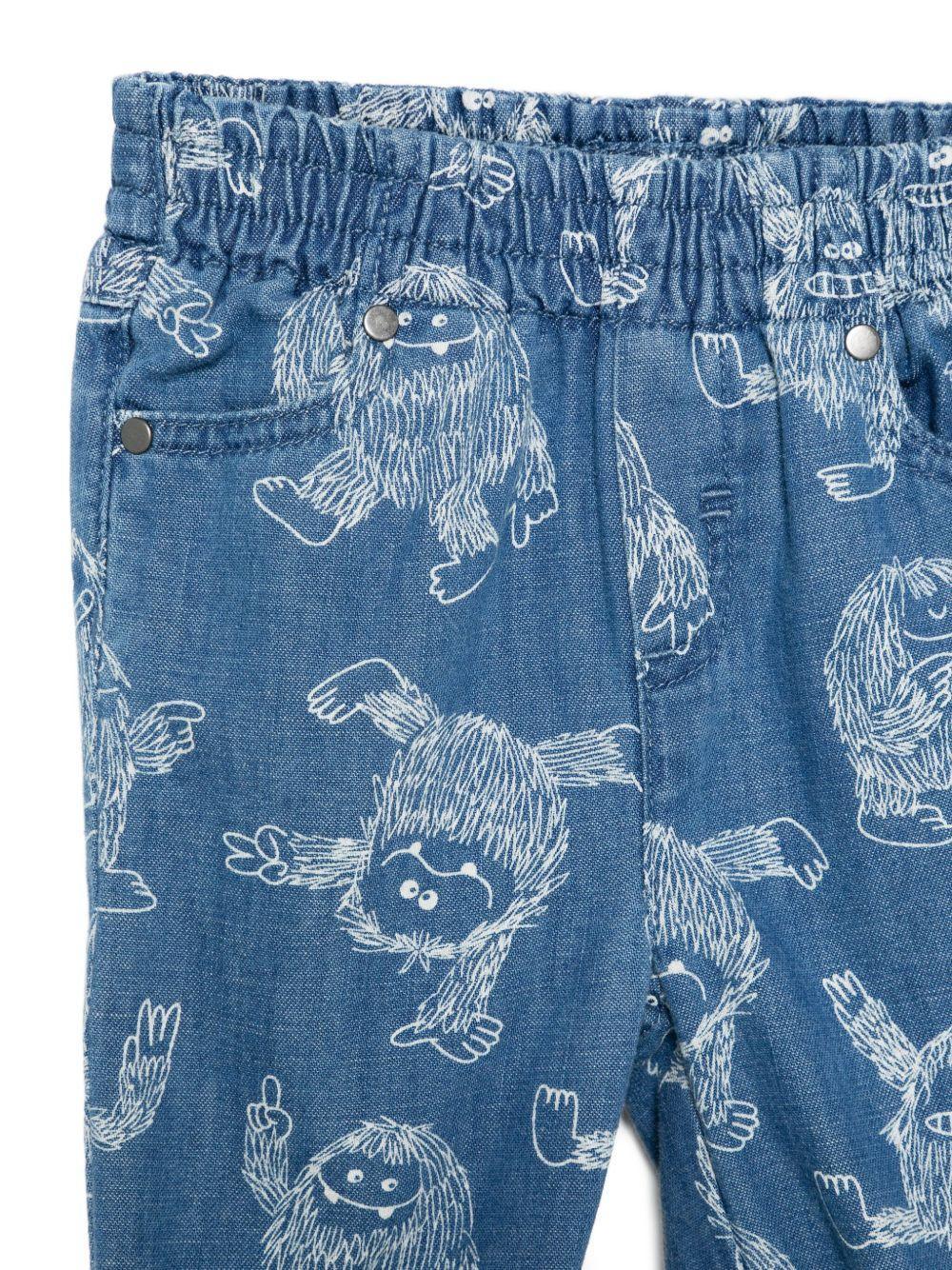Jeans Blu per Bambini con Stampa Yeti - Preludio Moda