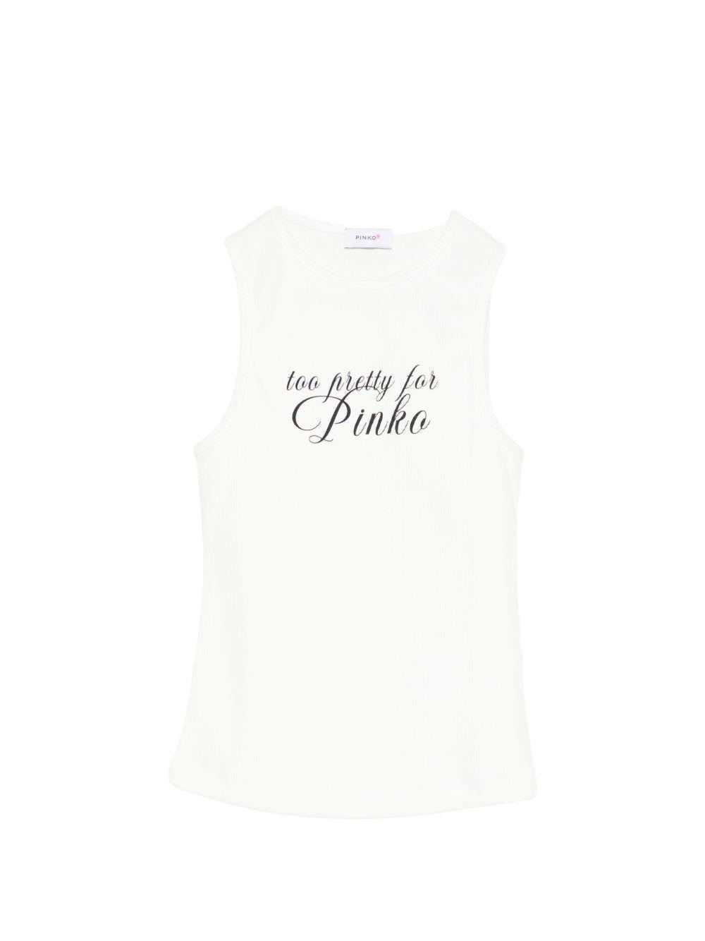 T-shirt senza maniche in cotone KFTS031CS029 D804 PINKO UP