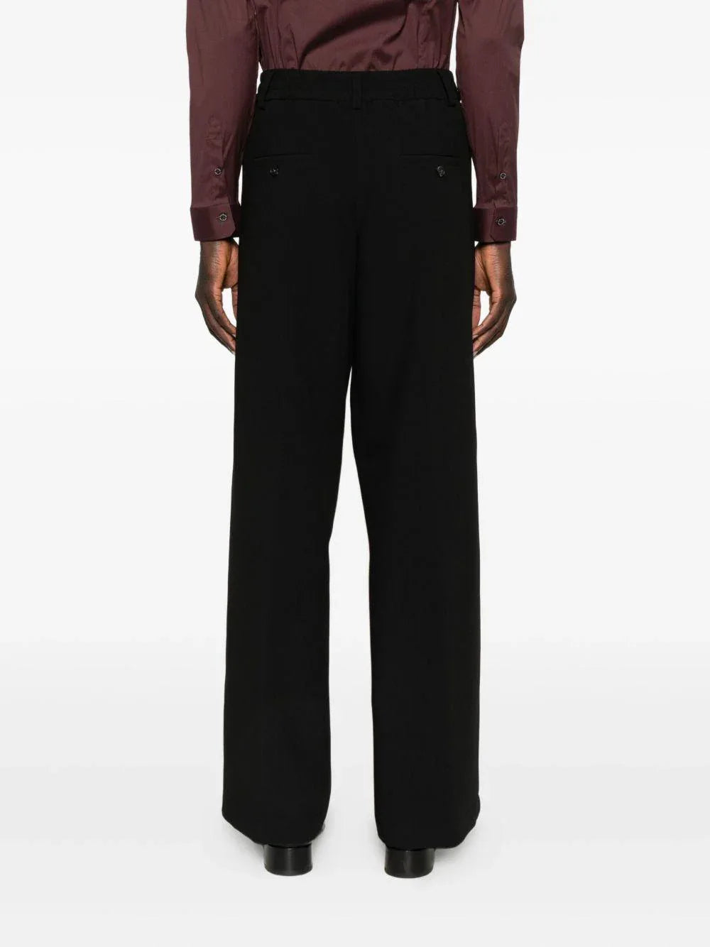 Pantaloni dritti neri in tessuto tecnico - Preludio Moda