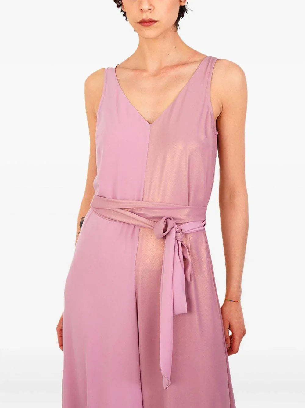 Tuta intera rosa con finish mezzo laminato - Preludio Moda