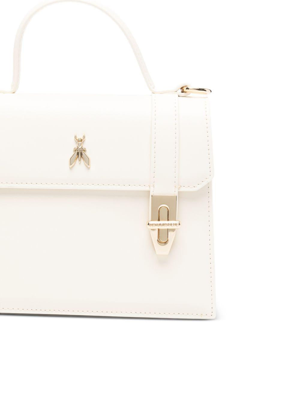 Borsa a mano in pelle avorio con tracolla 8B0326L061 W405 PATRIZIA PEPE