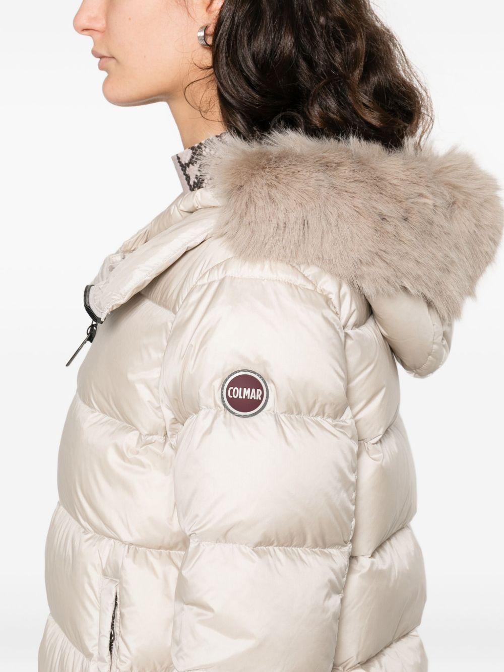 Giacca beige con cappuccio in pelliccia 2216E2YO 16 COLMAR