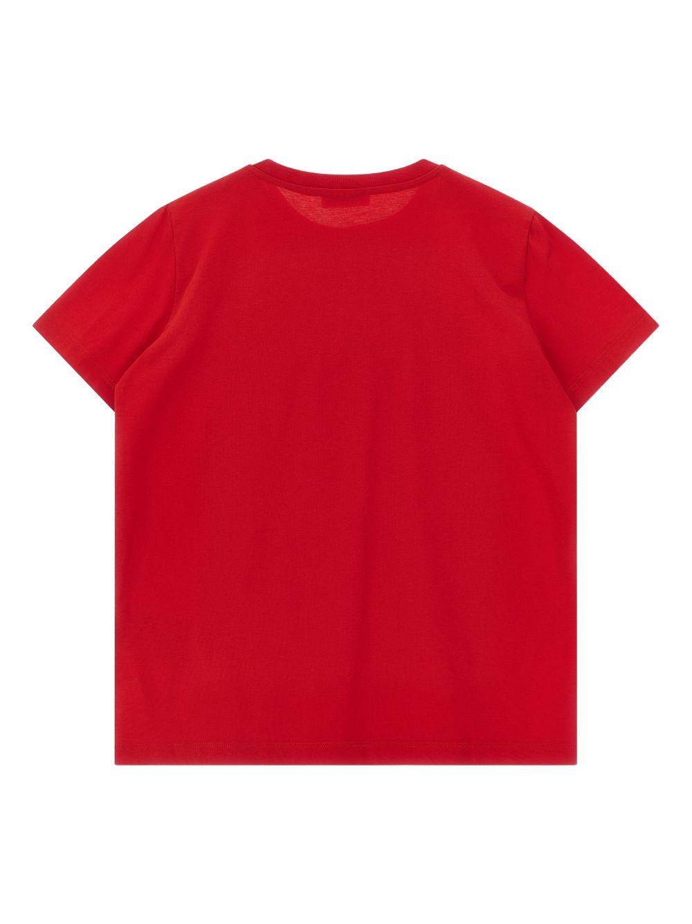 T-shirt in cotone organico a maniche corte L19548C0001089AFV 455 MONCLER KIDS