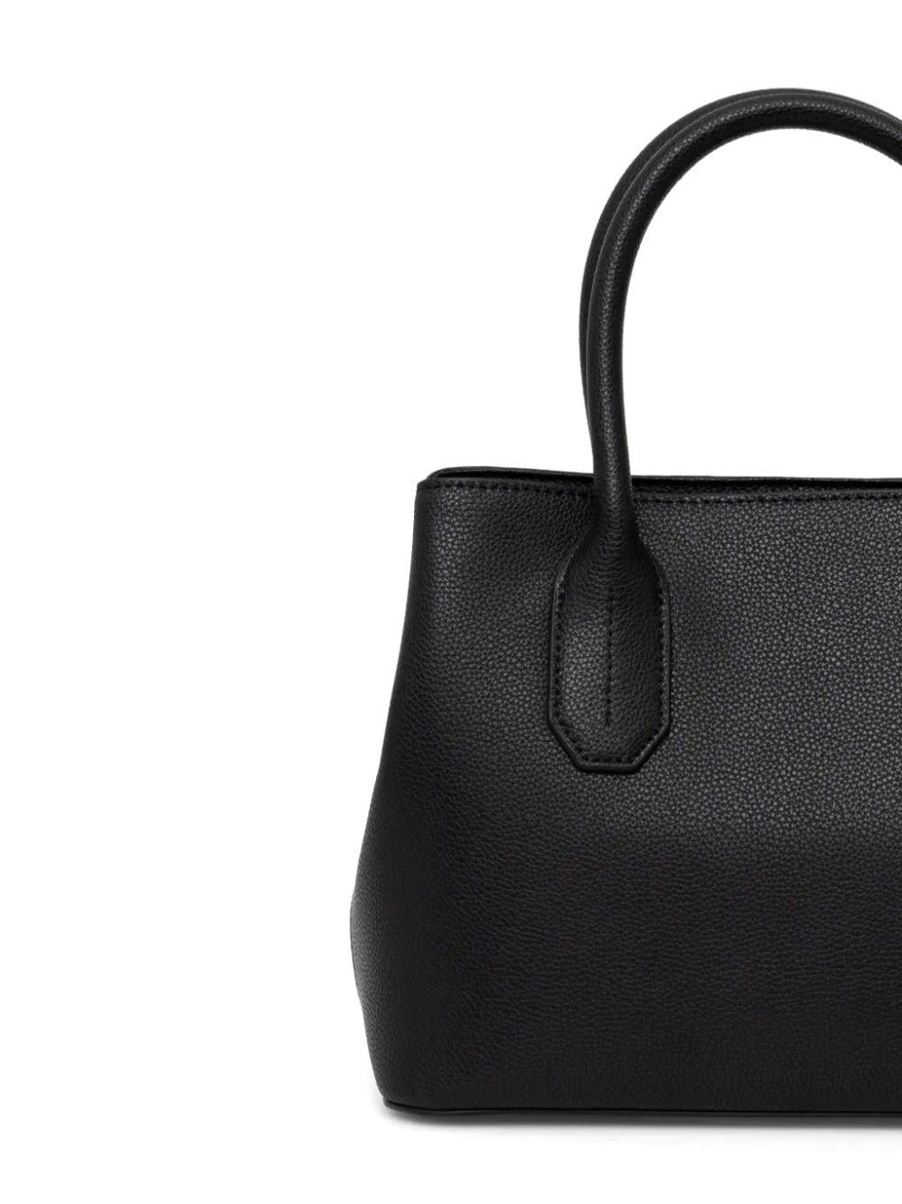 Borsa nera in pelle martellata