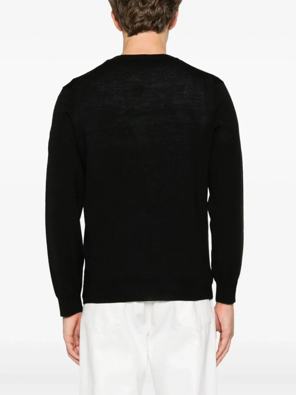 Maglione nero mini logo ricamo - Preludio Moda