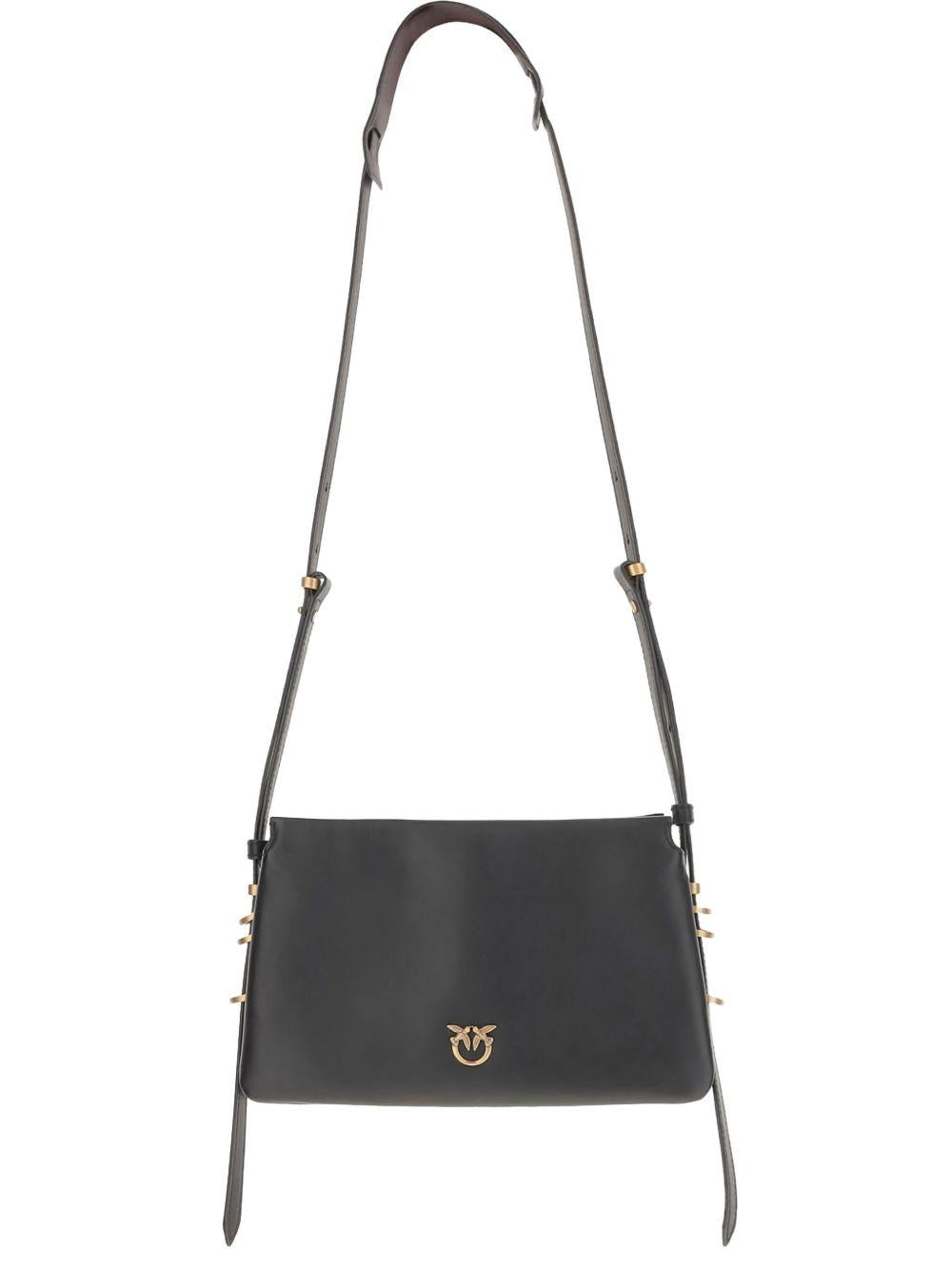 Borsa a tracolla in pelle con anelli metallici 105883A0QO Z99Q PINKO