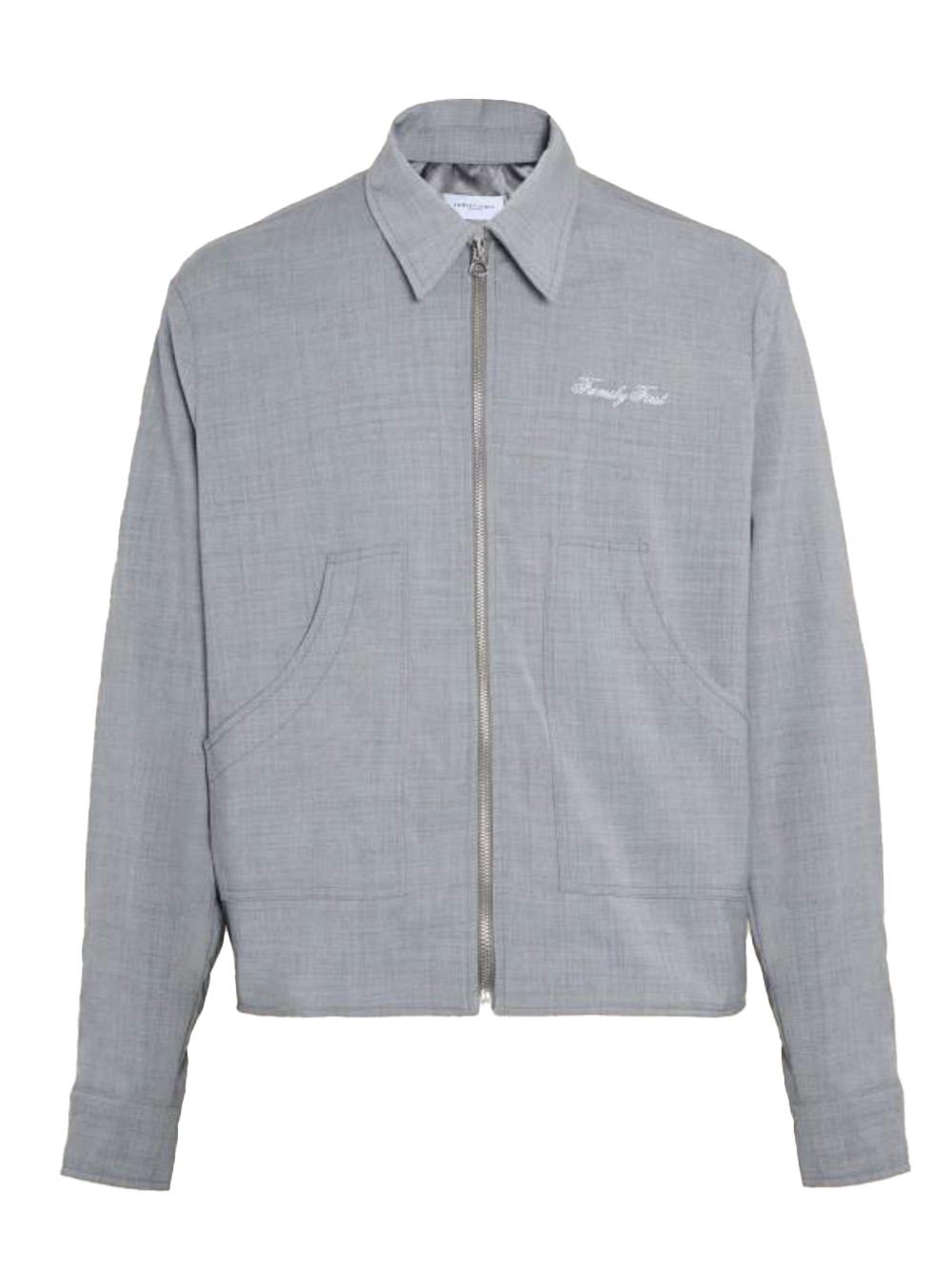 giubbino grigio logo ricamato petto JBS2501 GY FAMILY FIRST MILANO
