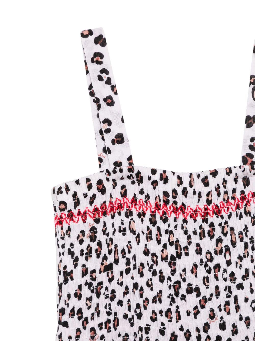 Abito con fantasia leopardata elasticizzato