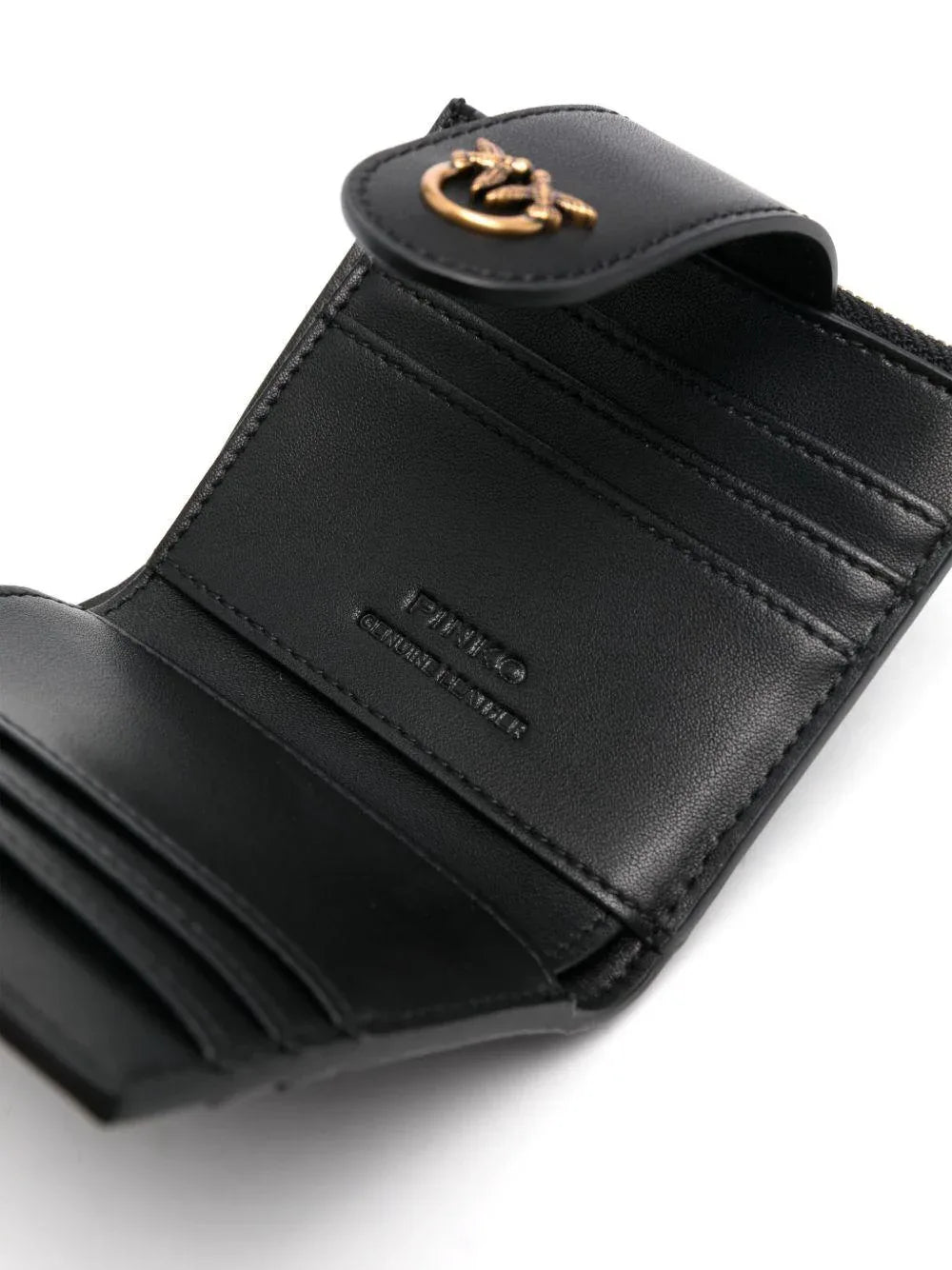 Portafoglio nero in pelle con fibbia Love Birds - Preludio Moda