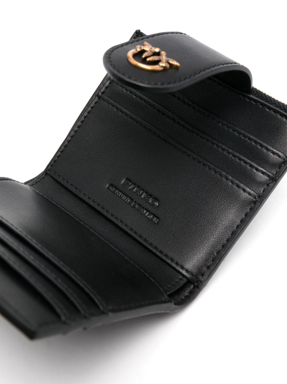 Portafoglio nero in pelle con fibbia Love Birds 103610A0F1 Z99Q PINKO