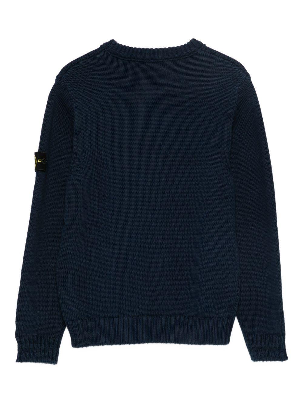 Maglione blu navy con applicazione Compass - Preludio Moda