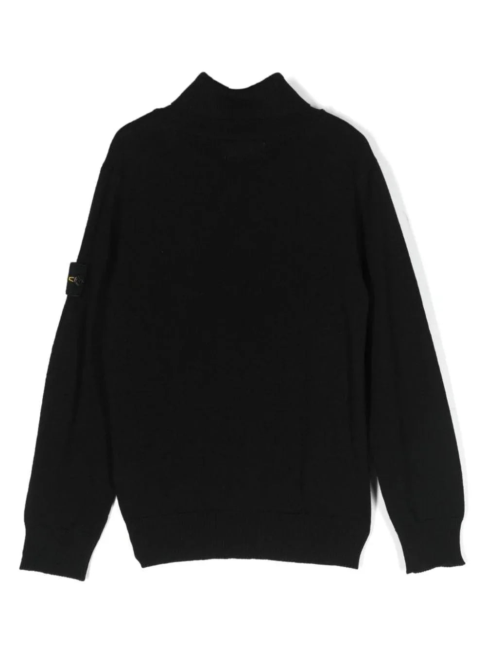 Maglione a collo alto nero logo Compass lana - Preludio Moda