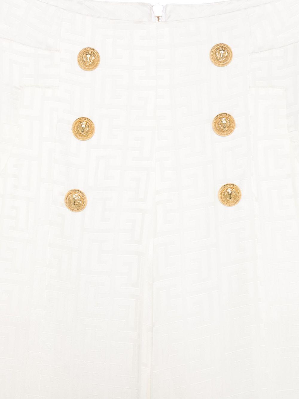 Pantalone avorio logo monogram all-over