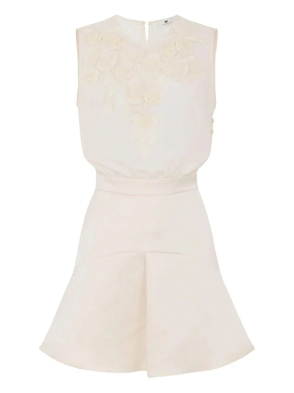 Abito in georgette e duchesse con rose ricamate - Preludio Moda