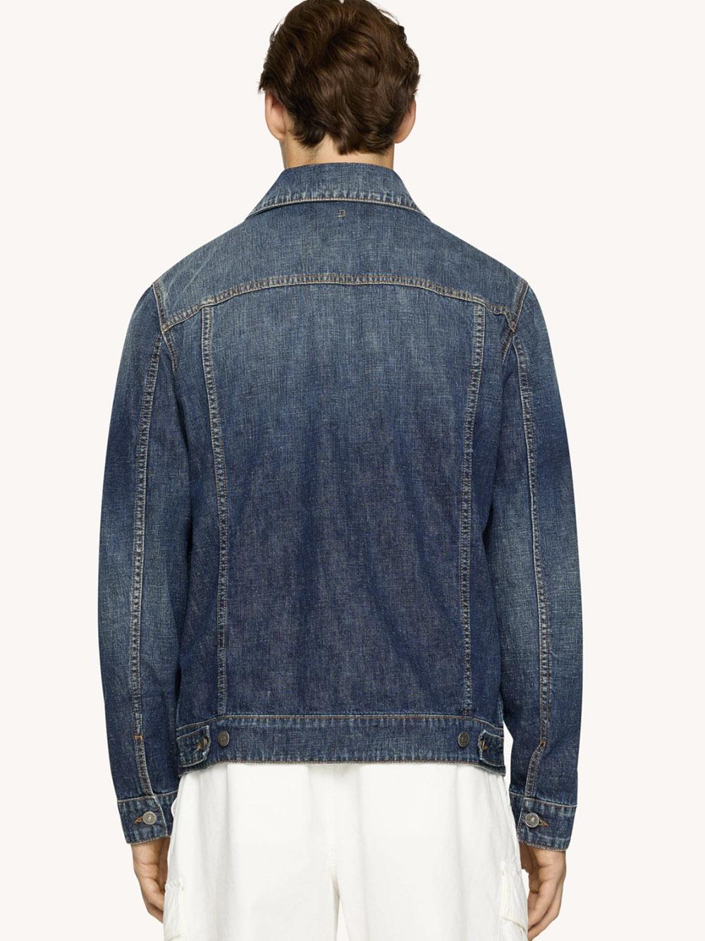 Giubbino slim fit in denim fisso UJ812DF0287IP2 800 DONDUP