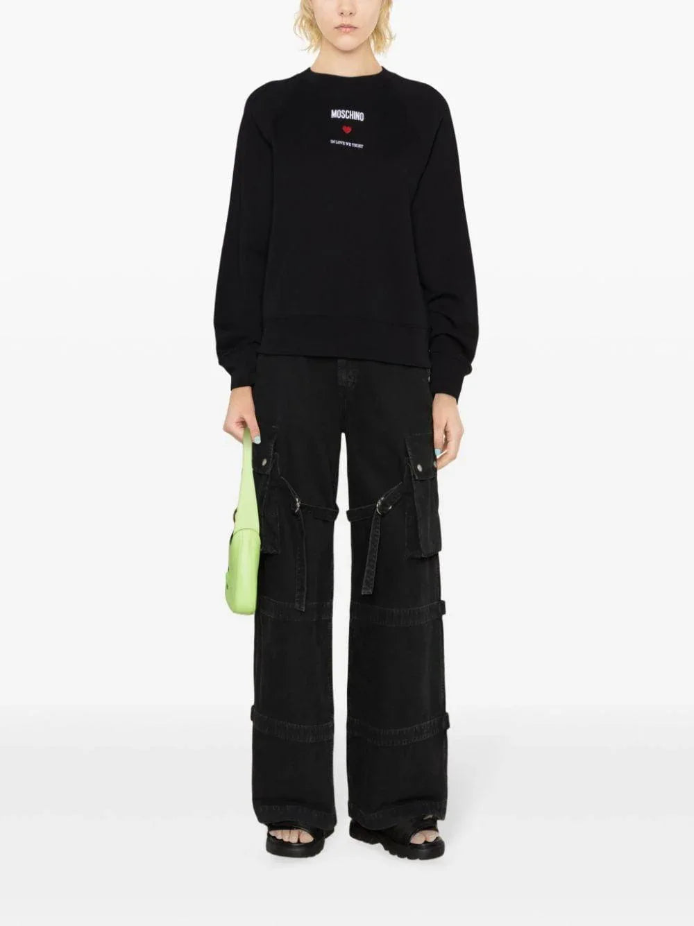 Felpa nera mini ricamo - Preludio Moda