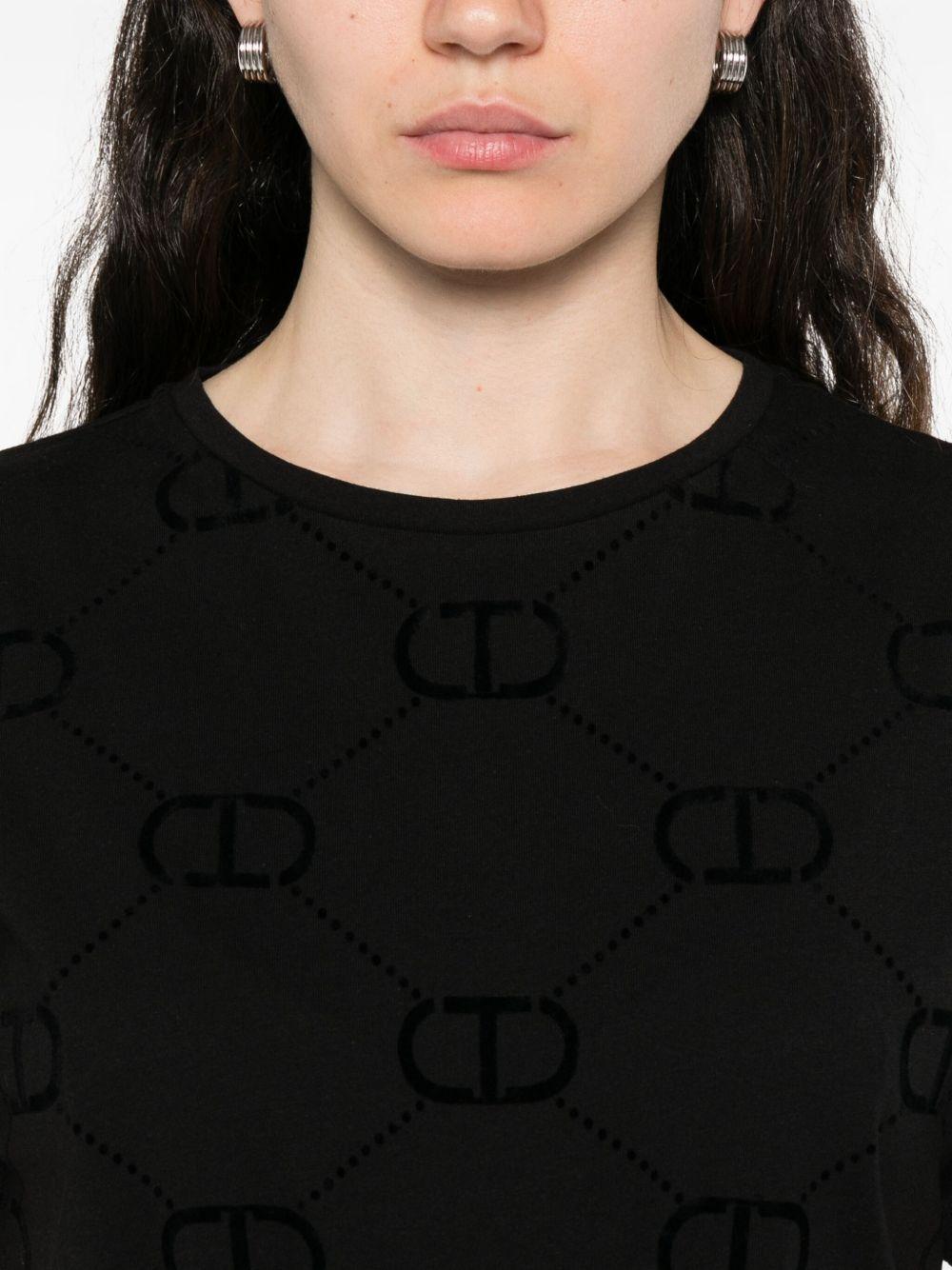 T-shirt Donna Nero con Logo 252TP2055 00006 TWINSET