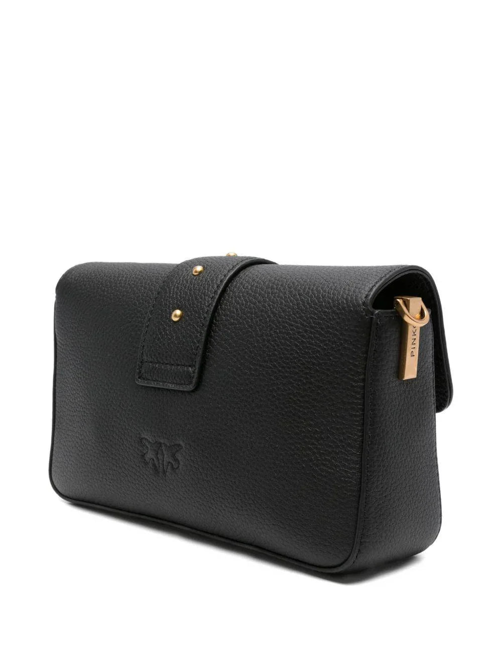 Borsa nera con borchie e chiusura Love Birds - Preludio Moda