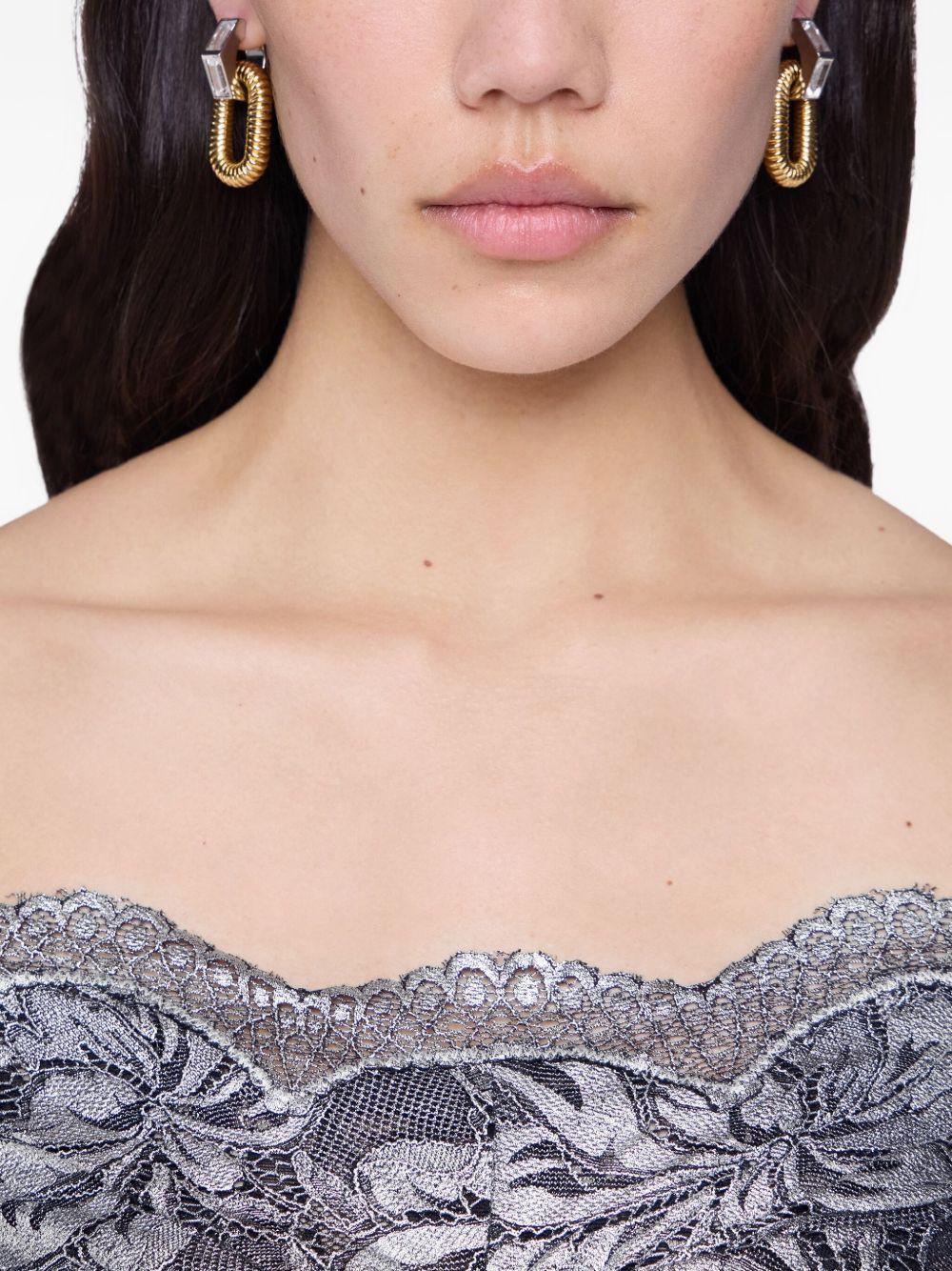 Orecchini XL Link dorati con strass - Preludio Moda