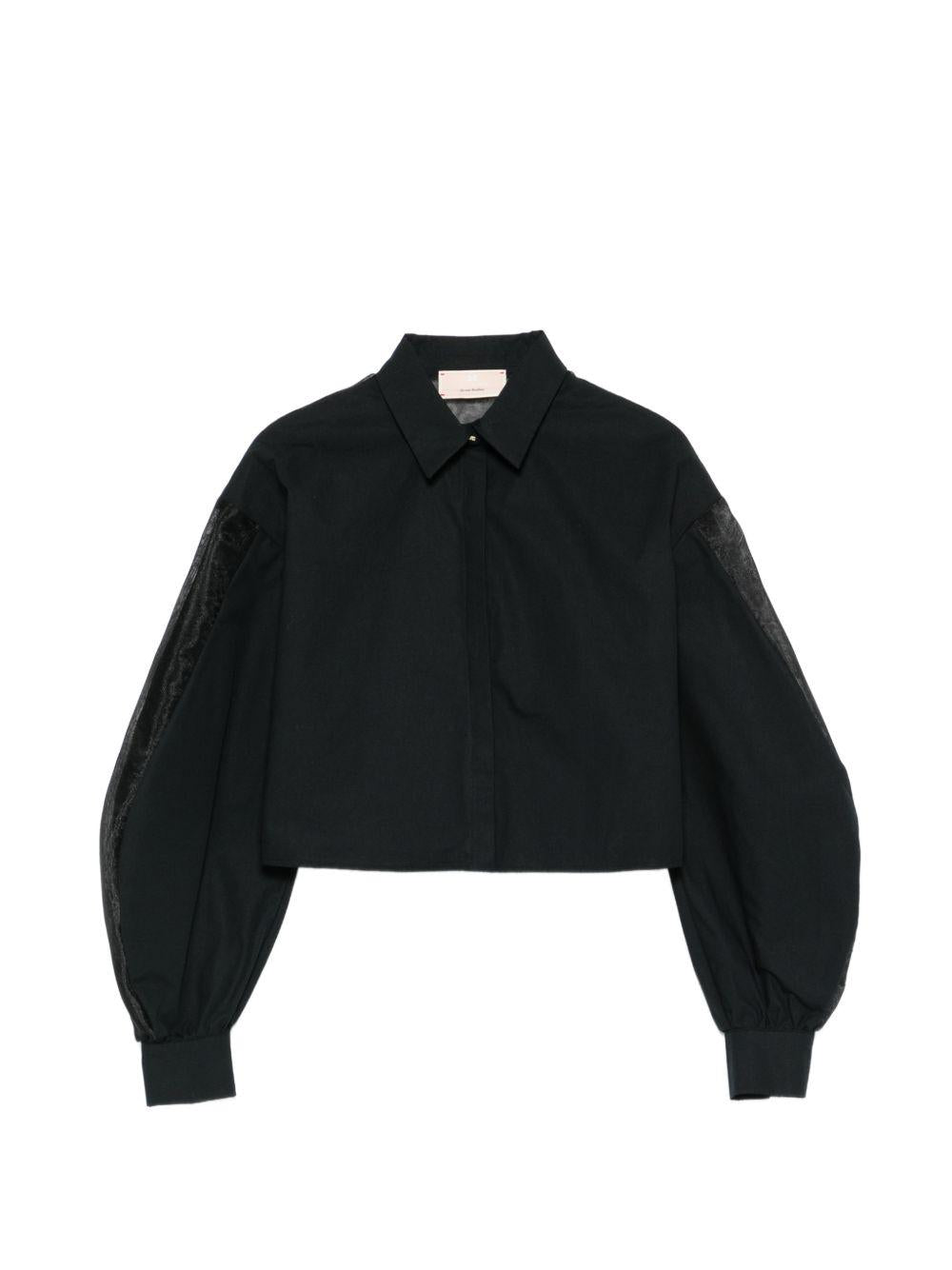 Camicia in cotone con maniche trasparenti EFCA279CA235 N000 ELISABETTA FRANCHI KIDS