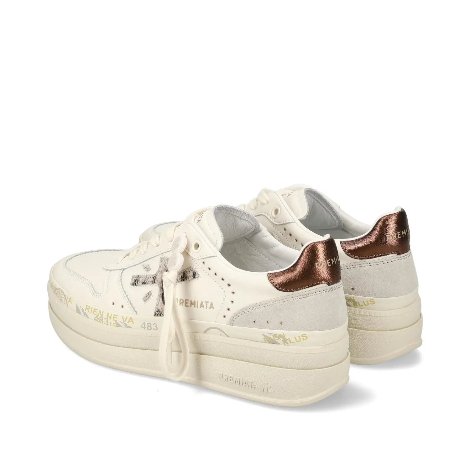 Sneakers Donna Bianco Multicolore con Plateau - Preludio Moda