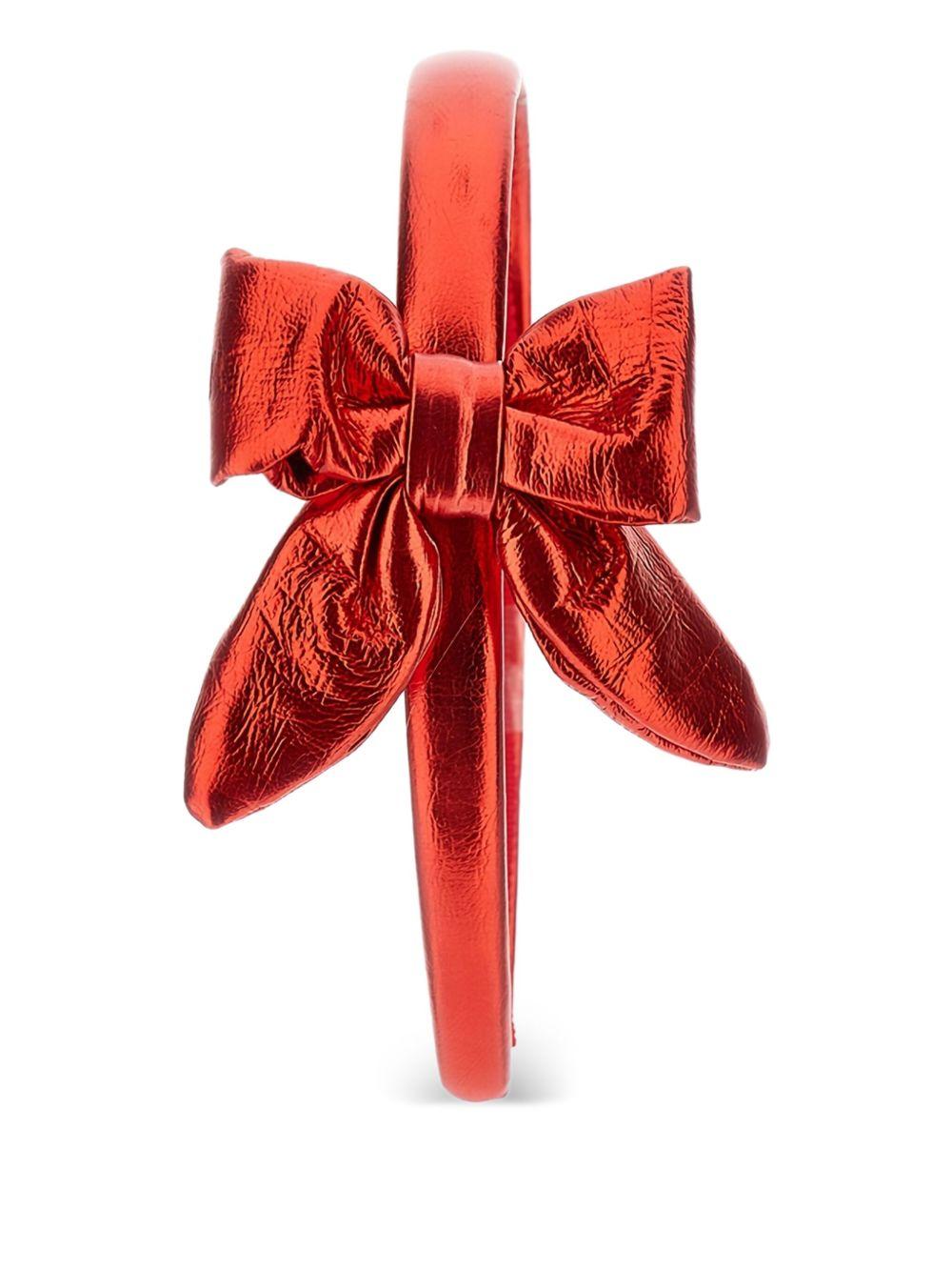 Cerchietto Rosso con Fiocco Metallizzato 17F0016073 0043 MONNALISA KIDS