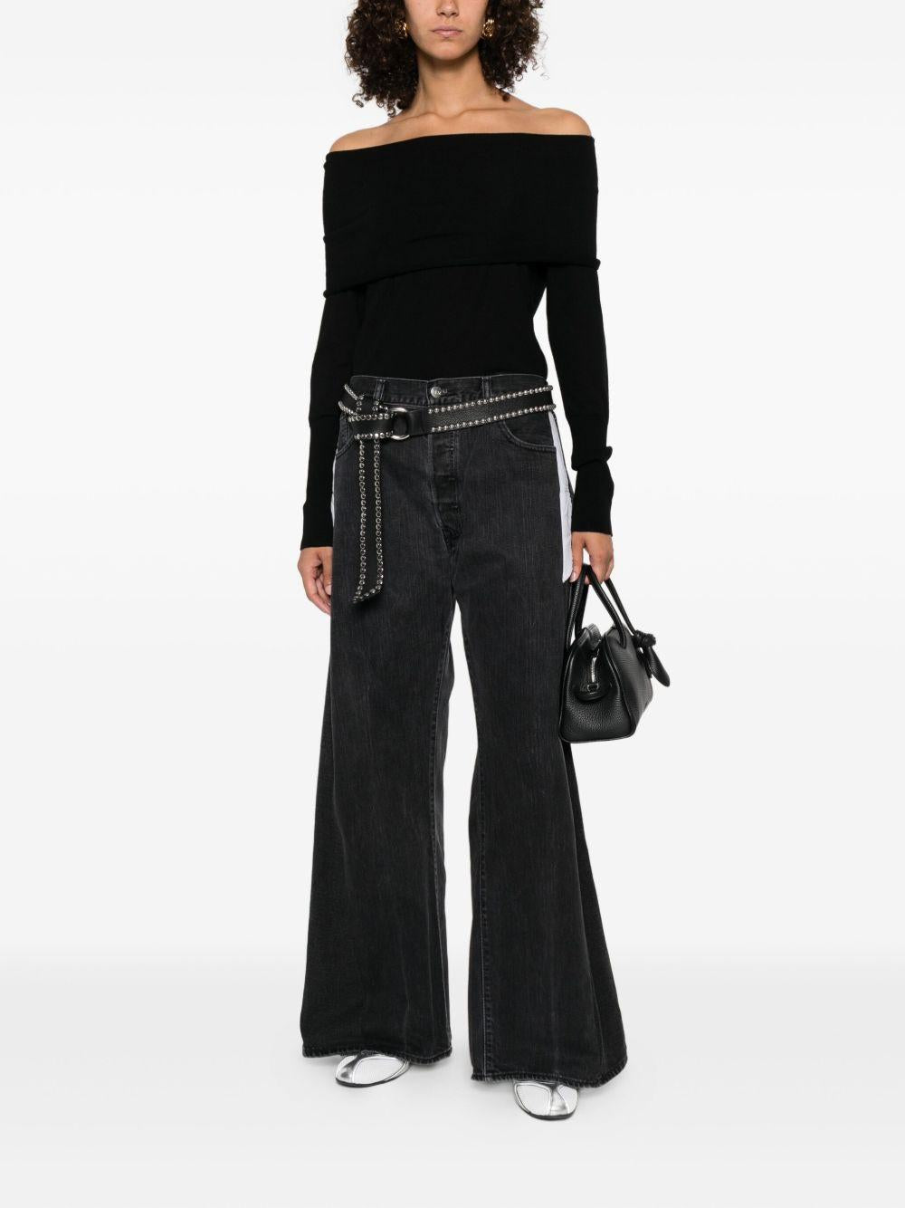 Top nero con spalle scoperte 105416A2PU Z99 PINKO