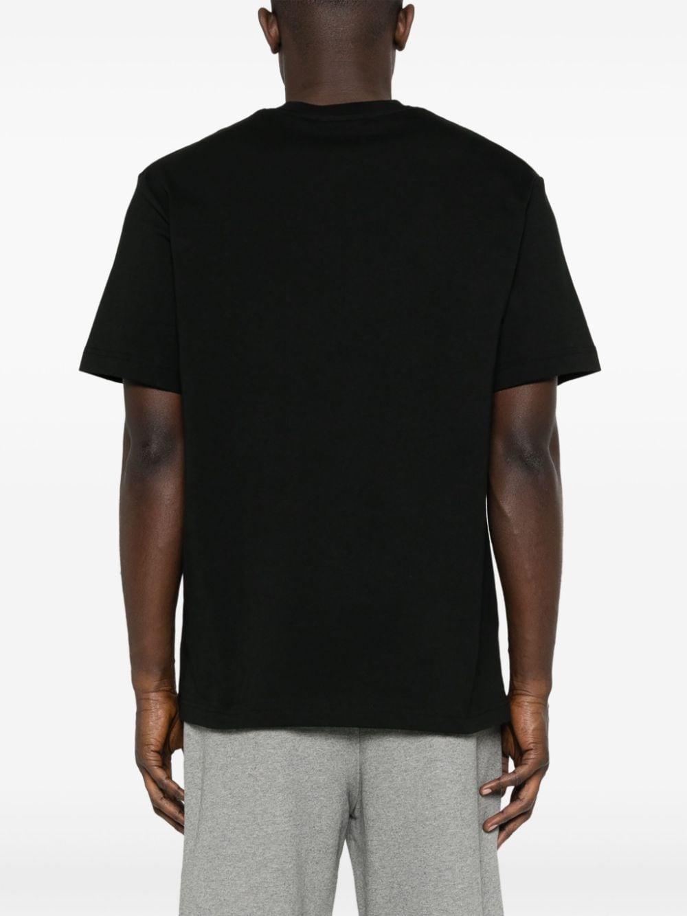 T-shirt nera mini logo ricamo TH7318 031 LACOSTE
