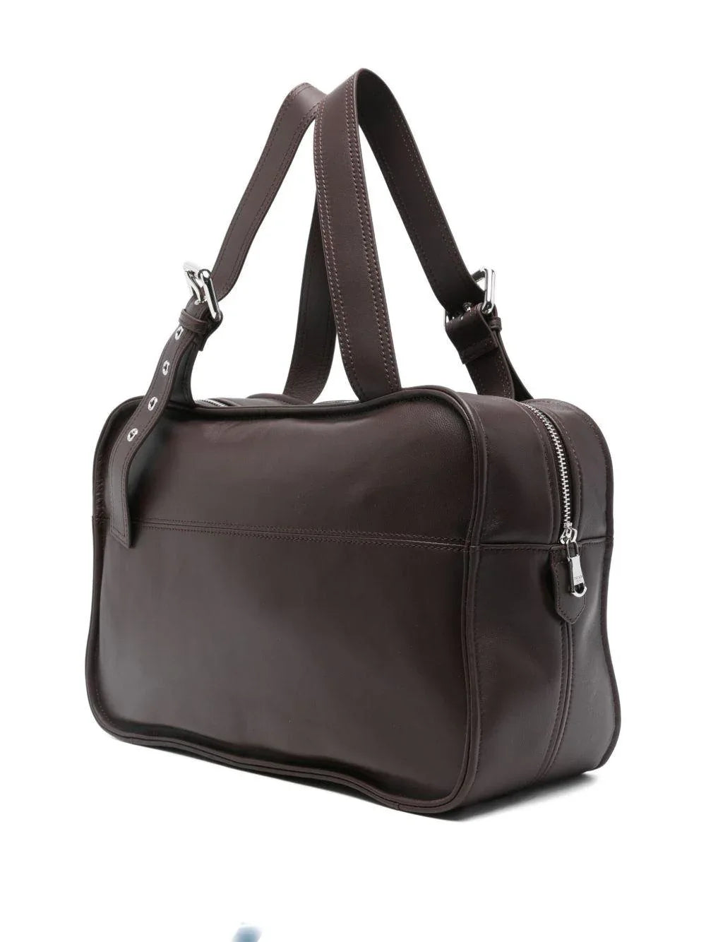 Borsa marrone scuro con logo goffrato - Preludio Moda