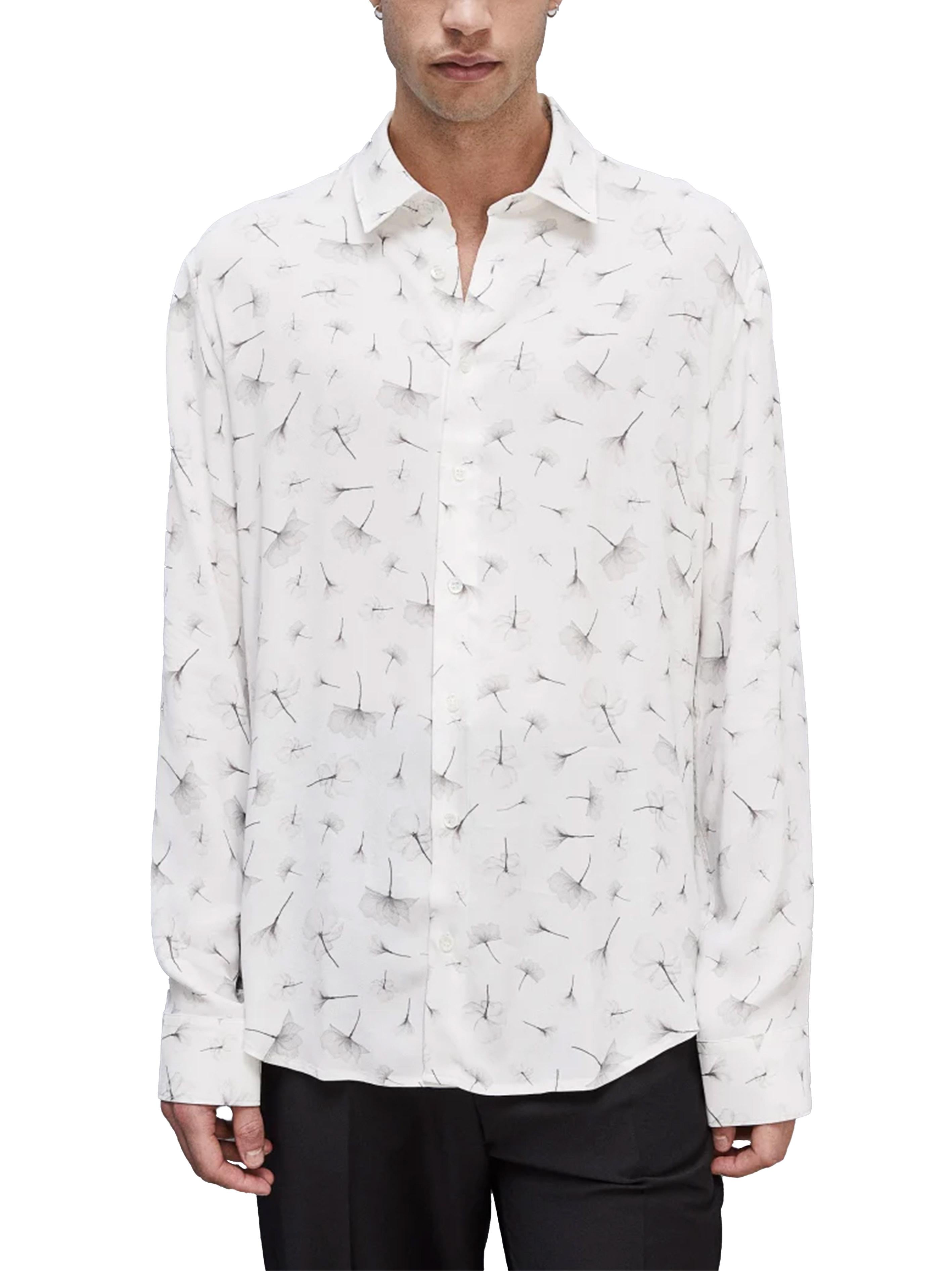 Camicia bianca stampa micro floreale