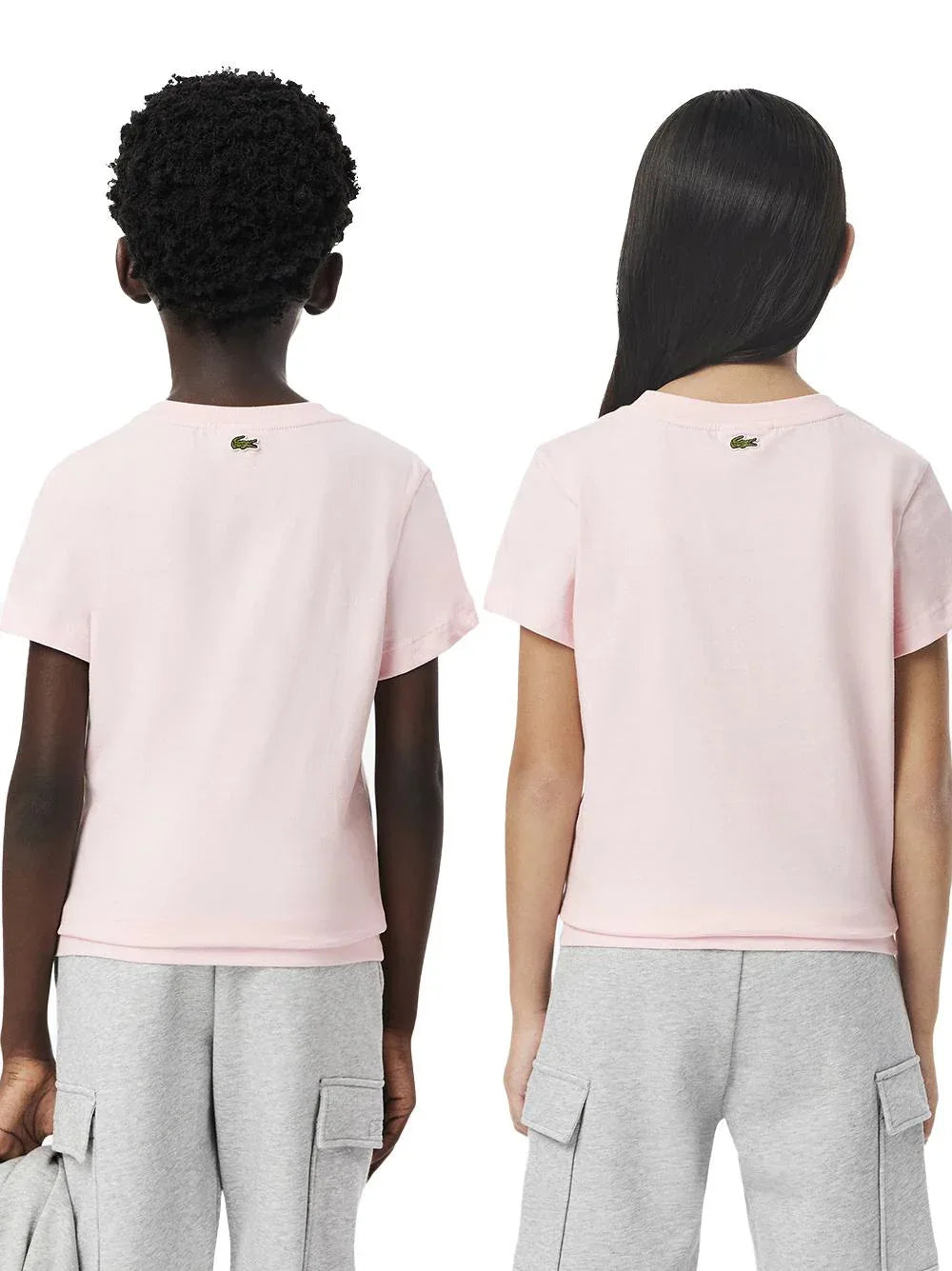 T-shirt rosa con stampa frontale logo - Preludio Moda