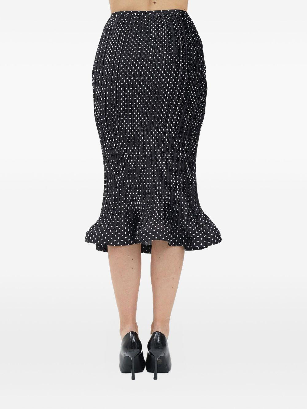 Gonna a campana nera con fantasia pois all-over P25CPGO00101 V0003 SIMONA CORSELLINI