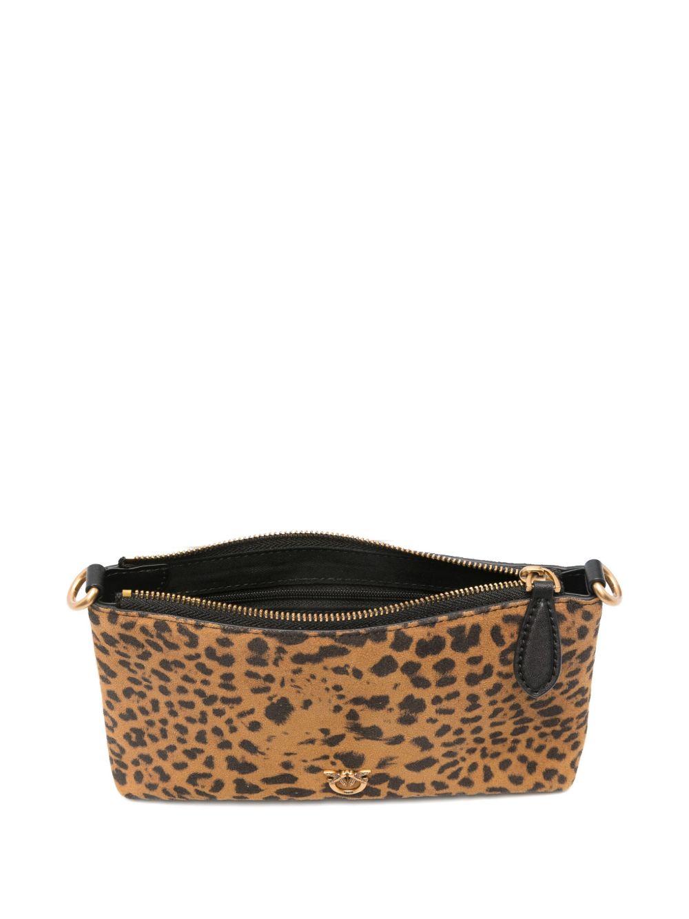 Clutch marrone in pelle scamosciata con tracolla 104277A32A M35Q PINKO
