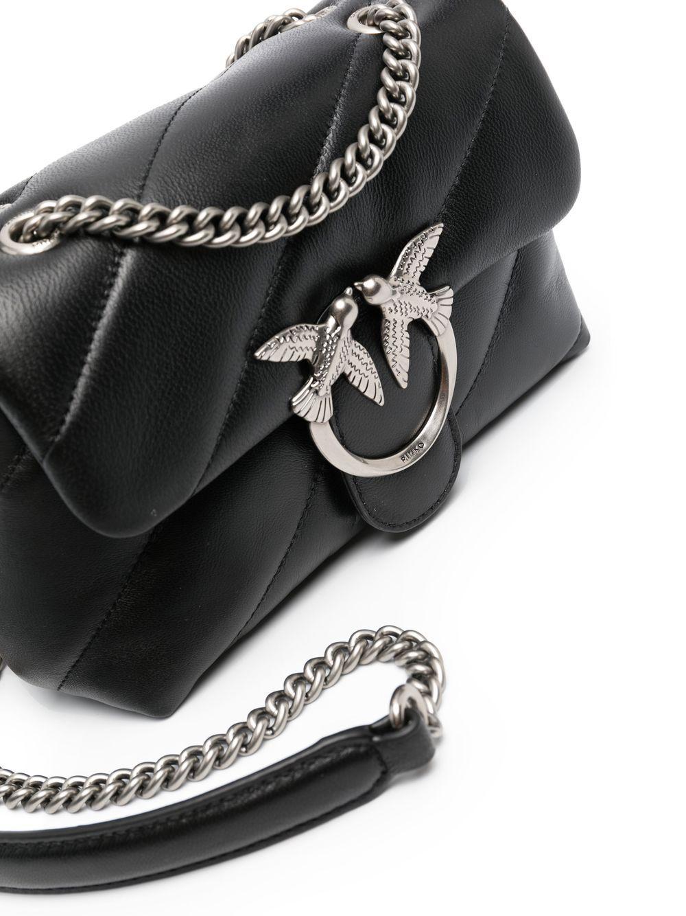 Borsa a Spalla Mini in Pelle Nera Imbottita 100039A0F2 Z99O PINKO