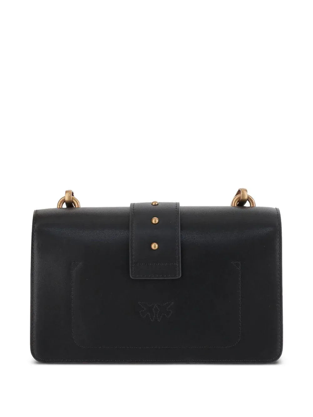 Borsa a spalla nera con catena e placca Love Birds - Preludio Moda