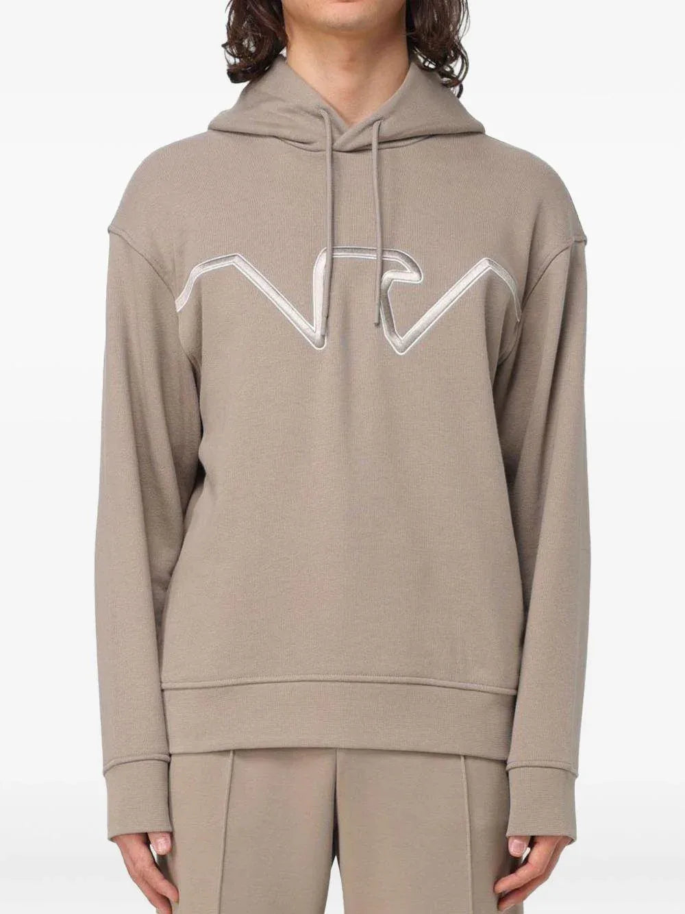 Felpa beige aquila petto ricamata - Preludio Moda