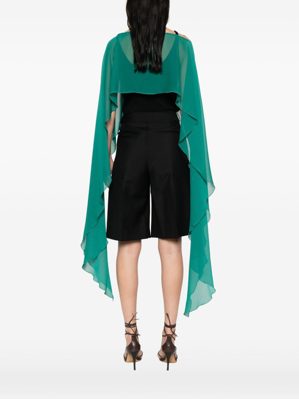 Mantella in poliammide con volant WS00361 VERDE BABYLON COLLECTION