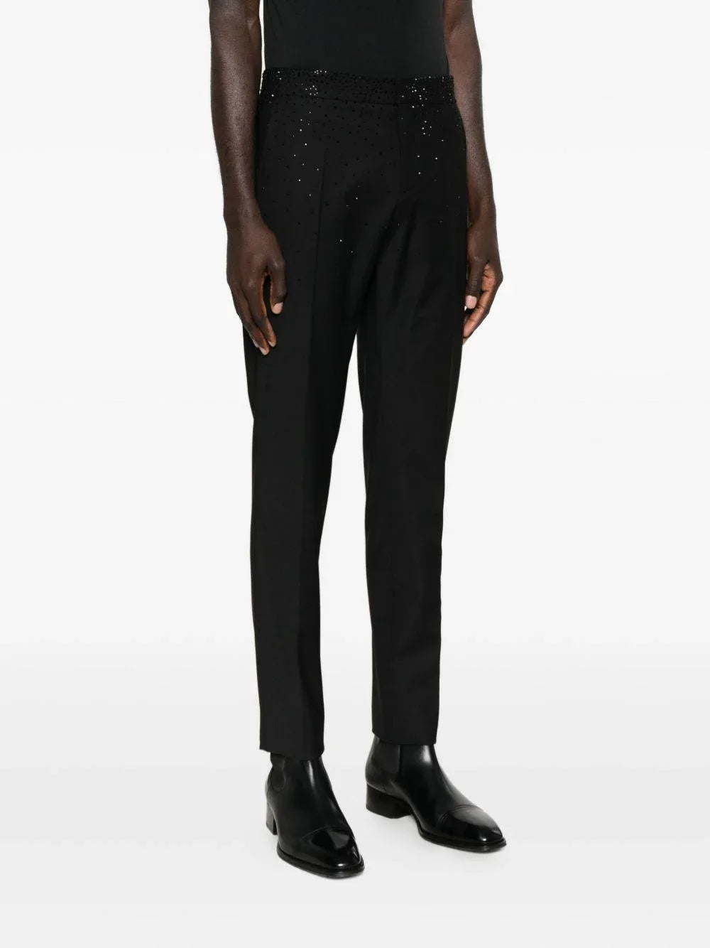 Pantaloni neri slim con strass - Preludio Moda