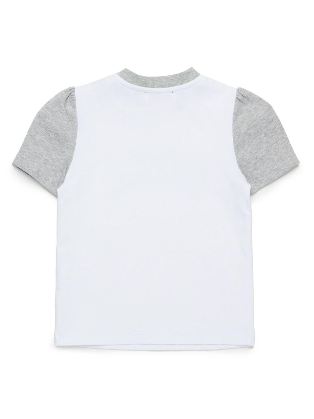 T-shirt bicolor logo lettering satin neonata