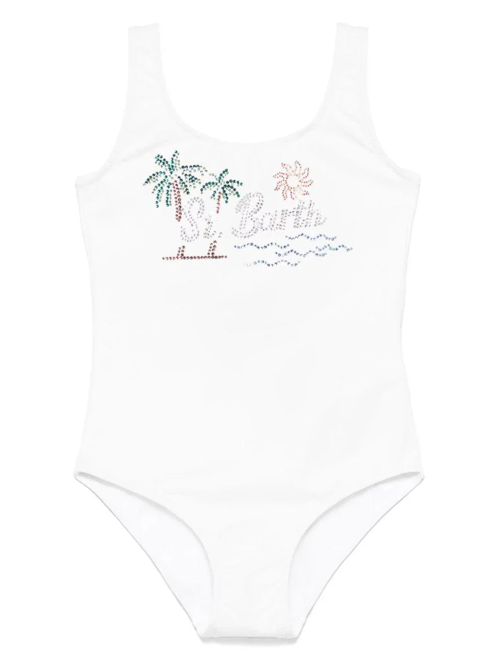 Costume bianco Cara logo con strass - Preludio Moda