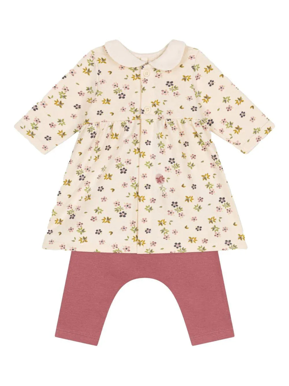 Set floreale rosa neonata (2pz) - Preludio Moda