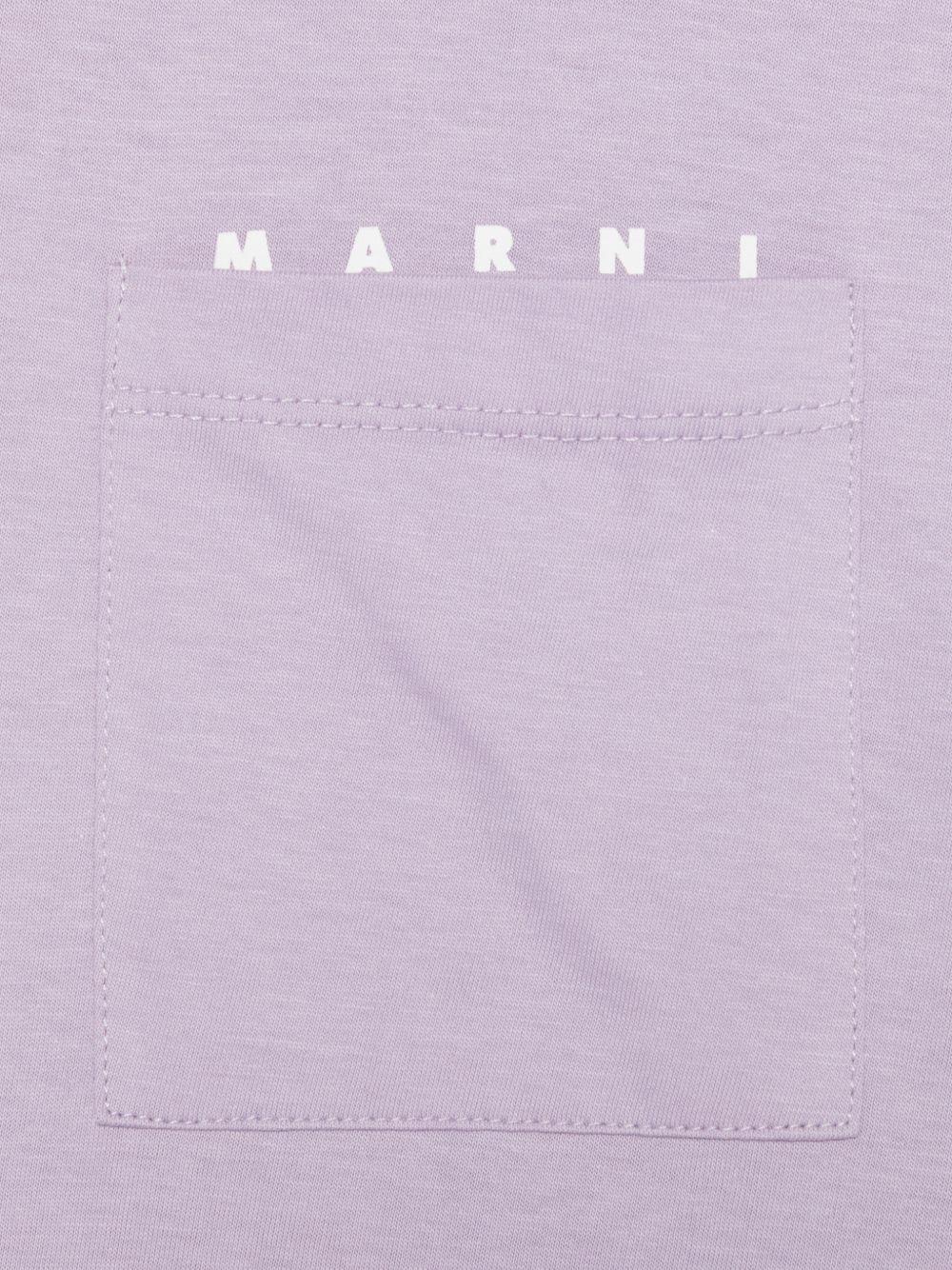 T-shirt in cotone con tasca M01415M00RF 0M612 MARNI KIDS