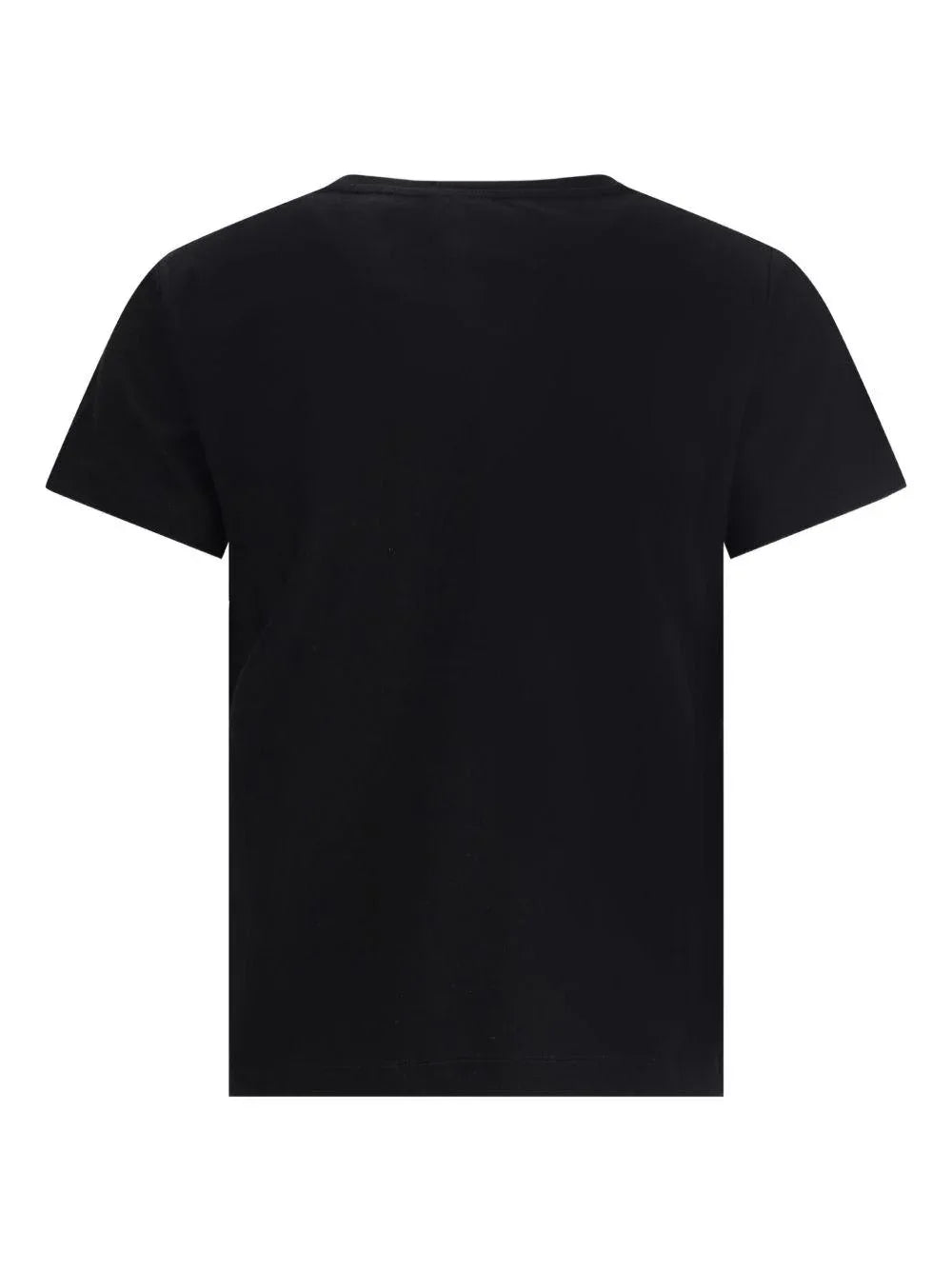 T-shirt nera in cotone con decorazione in cristalli - Preludio Moda