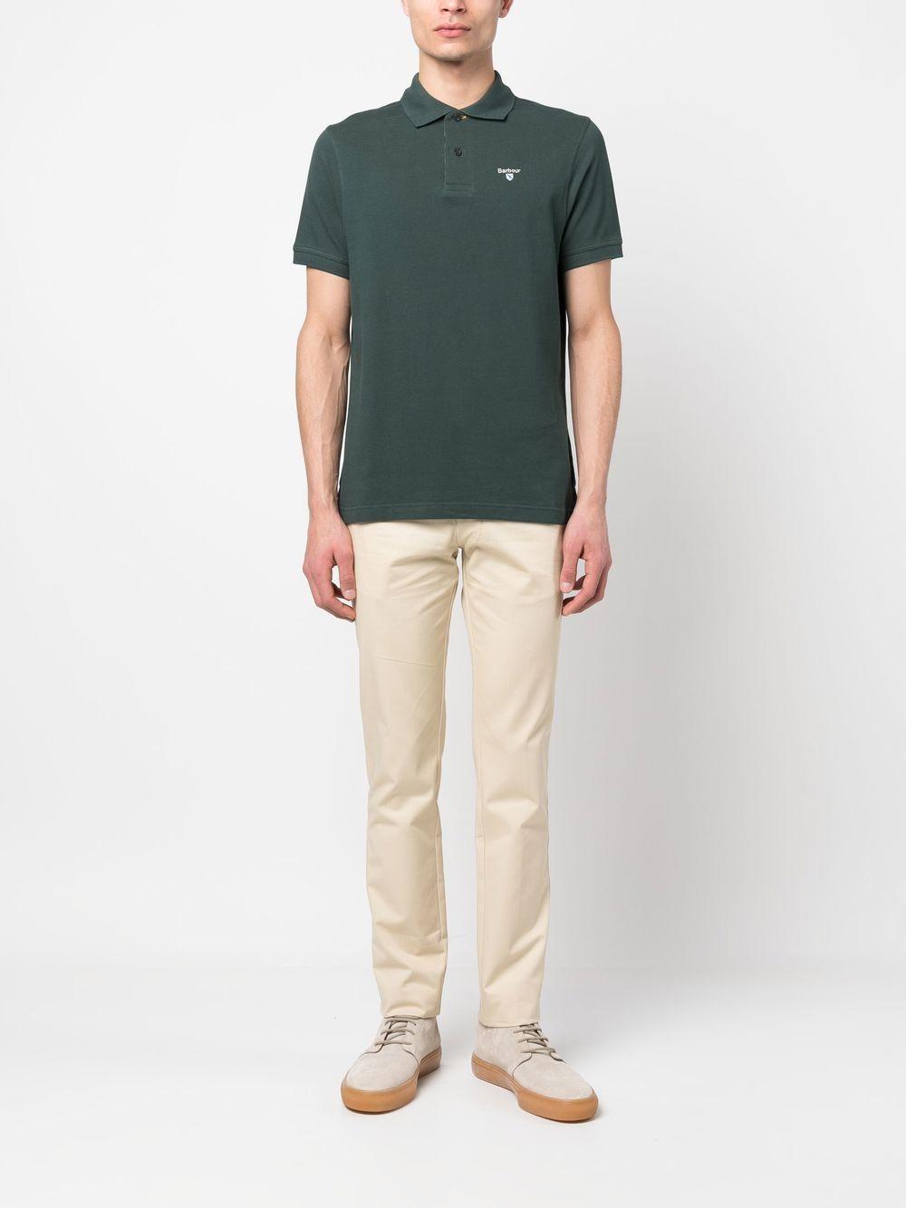 Polo in cotone verde scuro MML0012 GN89 BARBOUR