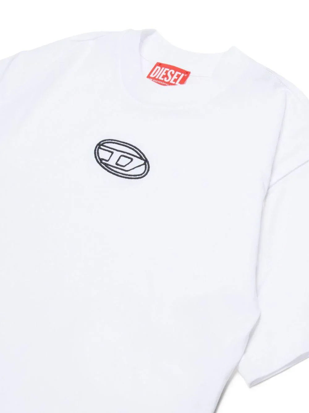 T-shirt Bianca con Logo Ricamato - Preludio Moda