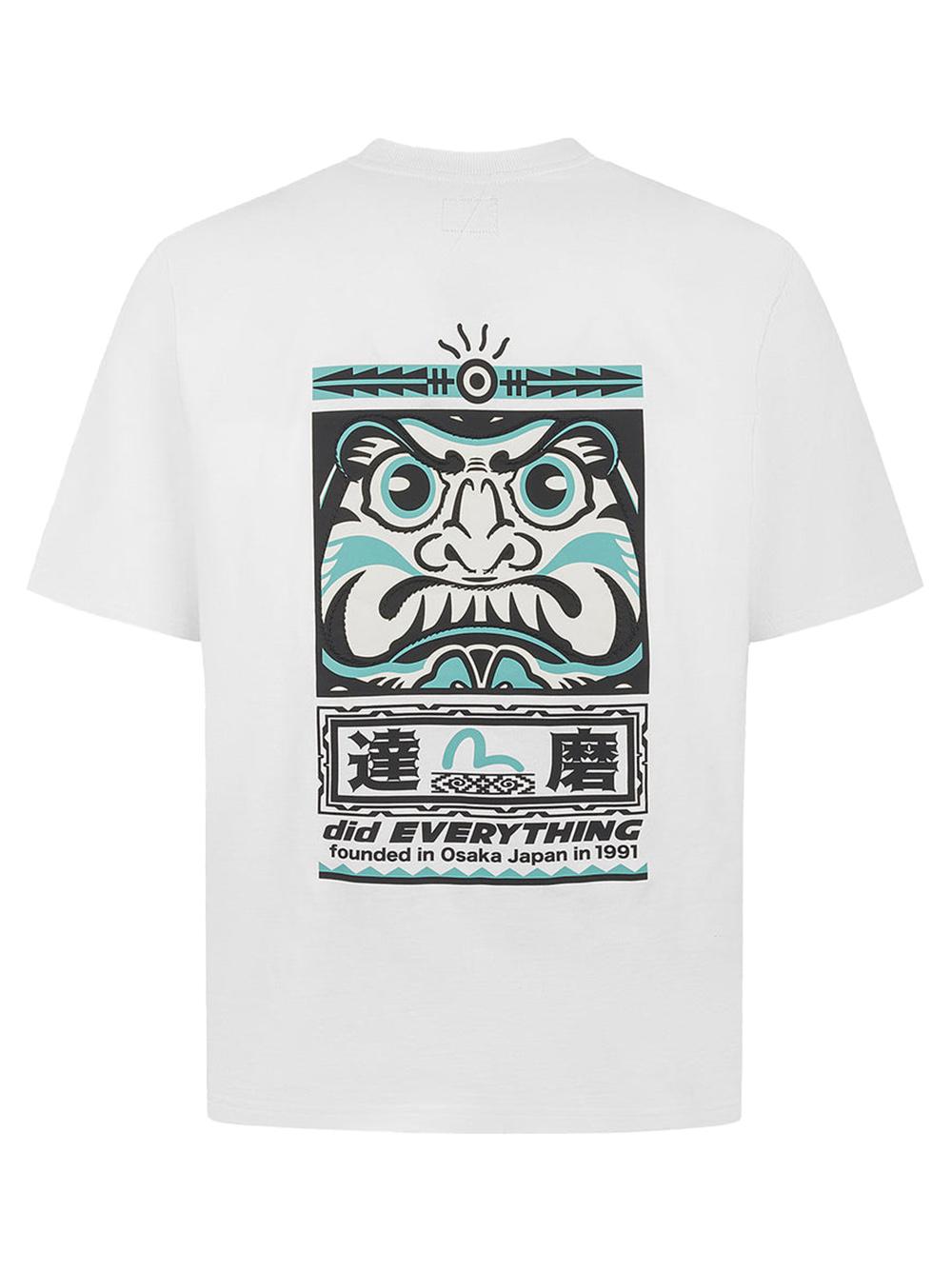 T-shirt Regular Fit con stampa Seagull e Daruma Totem 2ESHTM5TS1106 WHT EVISU