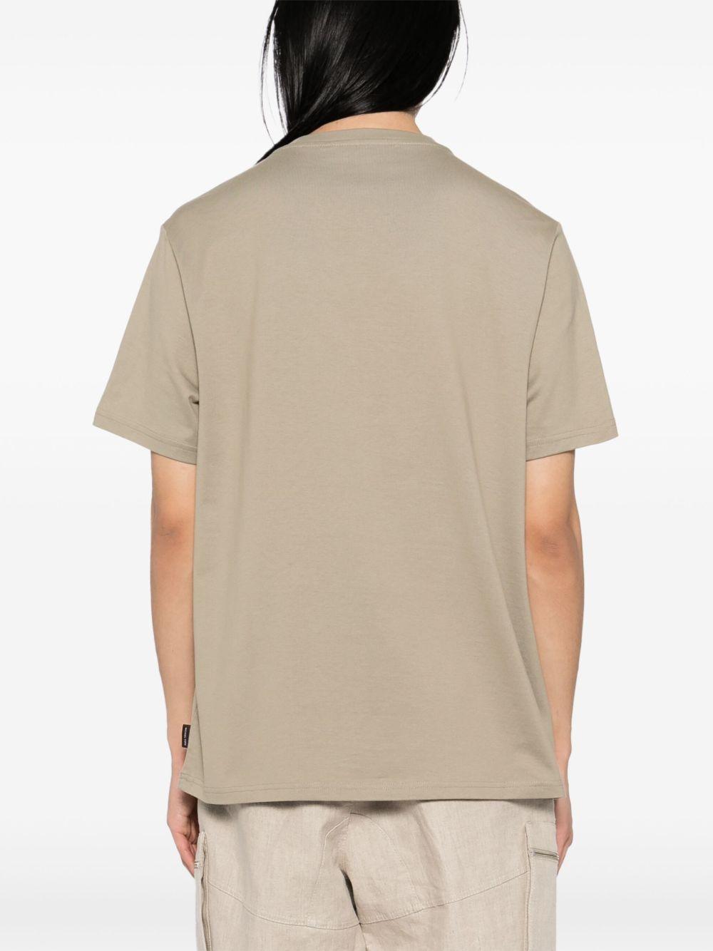 T-shirt beige logo lettering rilievo