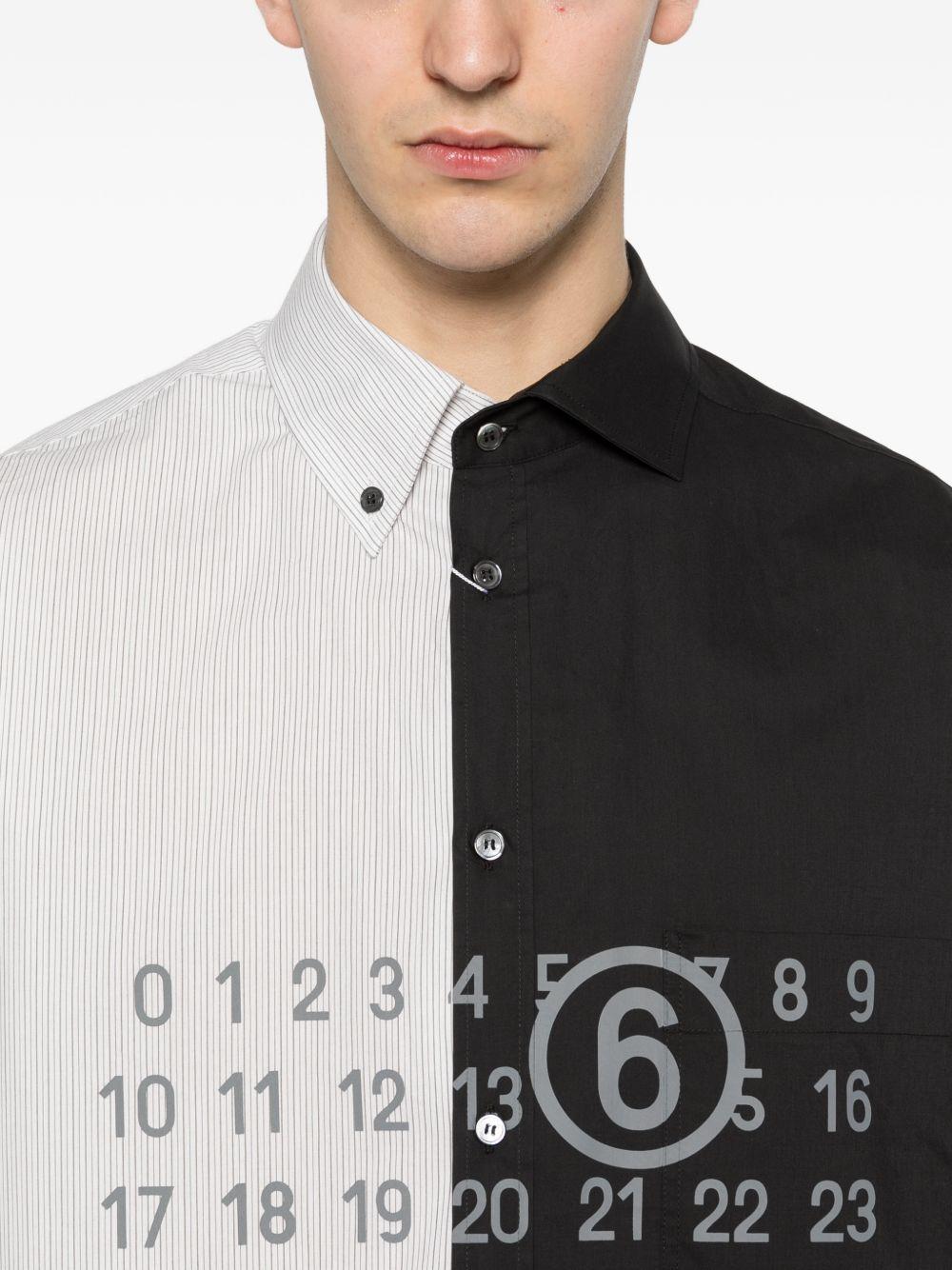 Camicia in cotone a pannelli con stampa numerica SH0DR0007MTN136 961 MM6 MAISON MARGIELA