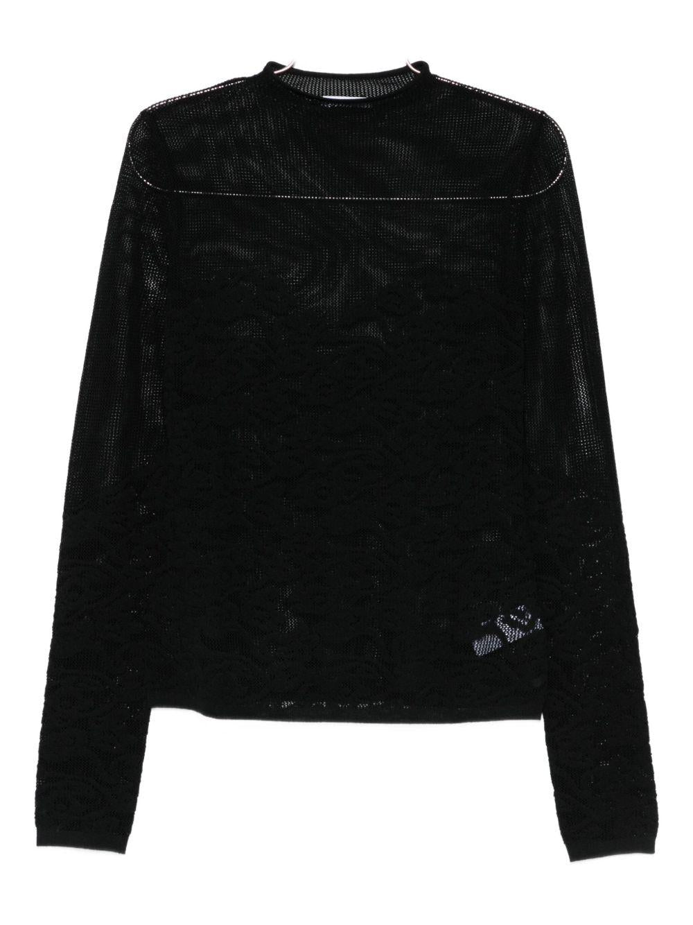 Maglione nero a maniche lunghe con girocollo 2M4486J343 S733 PATRIZIA PEPE