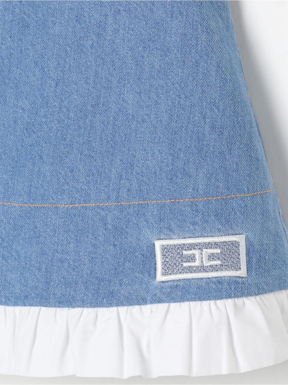 Abito in denim con rouches neonata EGAB1920DF011 4099 ELISABETTA FRANCHI KIDS
